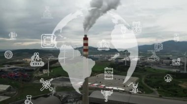 Modern bitki ve iletişim ağı kavramı. Bazı şeylerin interneti. Endüstriyel 4.0. Yüksek kalite 4k görüntü