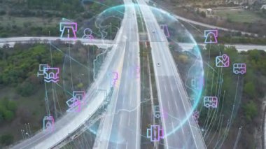 Akıllı Araçlar İletişim Ai Lojistik Otomatik Taşıma Aracı IoT GPS Takip Uydu Uydu 5G Akıllı Karayolları Trafik Kavşağı Trafik Veri Üçgenlemesi