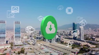 Bulut Hesaplama Şeması Ağ Veri Depolama Teknolojisi Servisi. Yüksek kalite fotoğraf