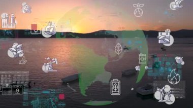 Gelecekteki çevresel koruma ve sürdürülebilir ESG modernizasyon gelişimi yenilenebilir kaynak teknolojisini kullanarak kirliliği ve karbon emisyonunu azaltmak. Yüksek kalite 4k görüntü