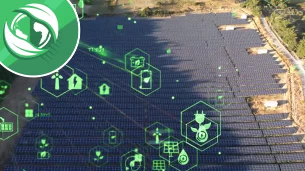 Centrale Solare Concetto Tecnologia Energie Rinnovabili Una Rete Intelligente Filmati — Video Stock