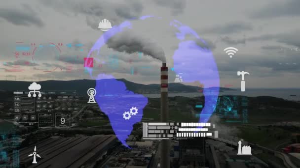 Concept Technologie Industrielle Réseau Communication Industrie Automatisation Usine Images Haute — Video