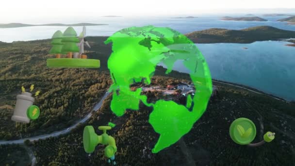 環境保護の概念 再生可能エネルギー 持続可能な開発目標 高品質4K映像 — ストック動画