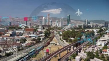 Akıllı şehir IOT interneti ICT dijital teknoloji fütüristik, otomasyon yönetimi akıllı dijital teknoloji VPN siber güvenlik enerjisi sürdürülebilir metaevren şehir sanal artırılmış. Yüksek