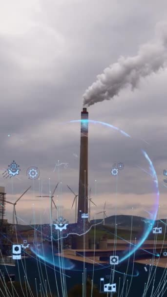 Сучасне Поняття Мережі Електростанцій Комунікацій Ідеться Про Інтернет Речей Industry — стокове відео