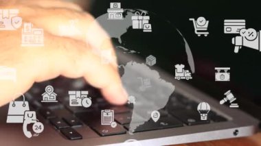 İnternet üzerinden ürün satın almak ya da satmak için elektronik ticaret pazarları. Yüksek kalite 4k görüntü