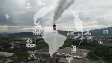 Endüstriyel teknoloji. İletişim ağı. Endüstriyel 4.0. Fabrika otomasyonu. Yüksek kalite 4k görüntü