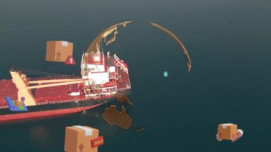 Lojistik ve teknoloji konsepti. Bazı şeylerin interneti. İletişim ağı. Yüksek kalite 4k görüntü