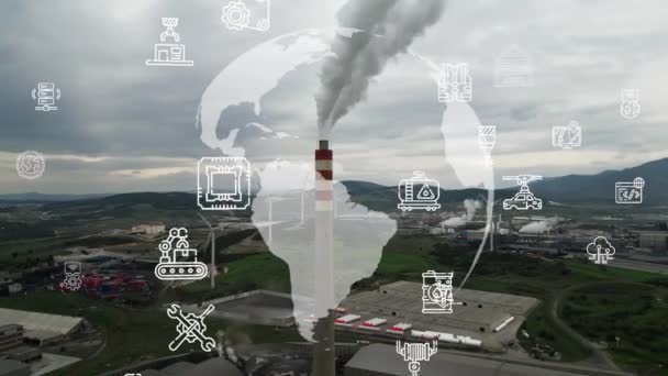 Koncepcja Technologii Przemysłowej Sieć Komunikacyjna Przemysł Automatyzacja Fabryczna Wysokiej Jakości — Wideo stockowe