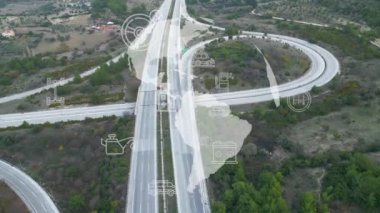 Ulaşım ve teknoloji konsepti. ITS Akıllı Taşıma Sistemleri. Hizmet olarak hareket kabiliyeti. Yüksek kalite 4k görüntü