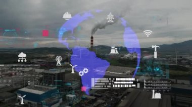 Yapay Zeka ve endüstri konsepti. Endüstriyel teknoloji. Endüstriyel 4.0. İletişim ağı. Yüksek kalite 4k görüntü