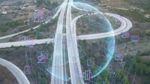 Concepto Transporte Tecnología Its Sistemas Inteligentes Transporte Movilidad Como Servicio — Vídeos de Stock