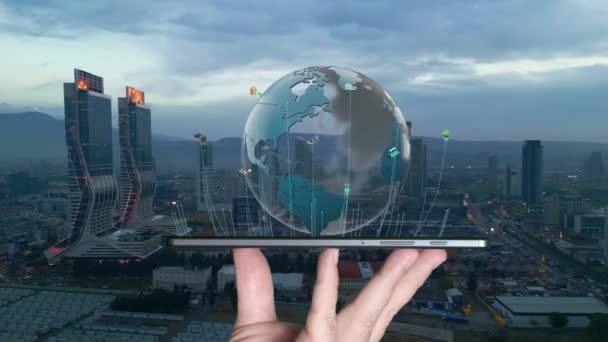 数字城市的概念 智能城市的人工智能技术 高质量的4K镜头 — 图库视频影像