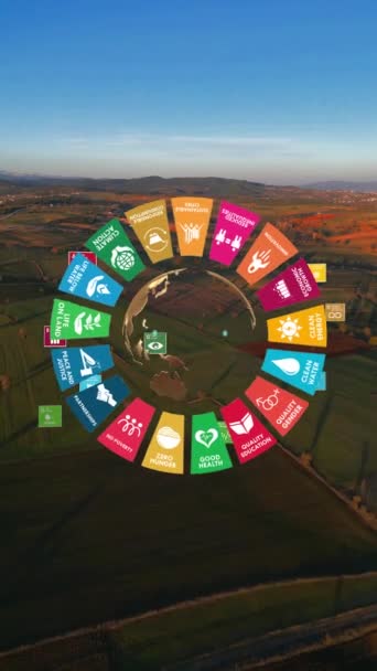 Климатические Действия Движение Графическая Анимация Глобальные Цели Концепция — стоковое видео