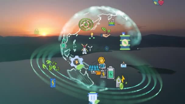 Milieubeschermingsconcept Hernieuwbare Energie Doelstellingen Inzake Duurzame Ontwikkeling Hoge Kwaliteit Beeldmateriaal — Stockvideo