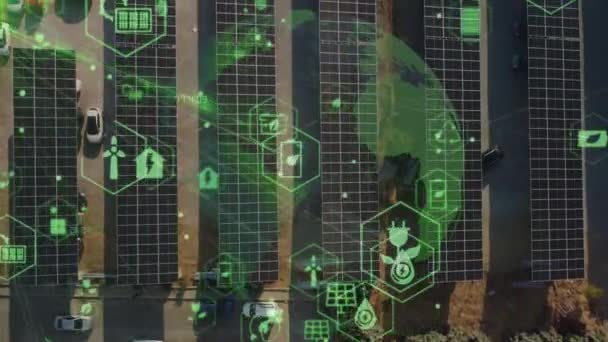 Güneş Enerjisi Teknoloji Konsepti Yenilenebilir Enerji Akıllı Şebeke Yüksek Kalite — Stok video
