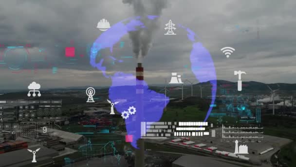 Искусственный Интеллект Промышленная Концепция Промышленные Технологии Instry Сети Связи Высококачественные — стоковое видео