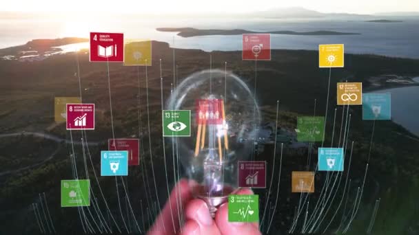Global Goals Concept Earth Plexus Design Motion Graphic Animation 고품질 — 비디오