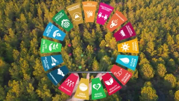 Global Goals Concept Earth Plexus Design Motion Graphic Animation Vysoce — Stock video