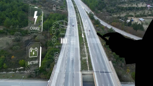 Intelligent Vehicles Cars Communicating Logistic Autonomous Delivery Vehicles Iot Gps — Stock fotografie
