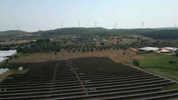 Energía Limpia Verde Futuro Del Almacenamiento Energía Solar Paneles Solares — Vídeo de stock