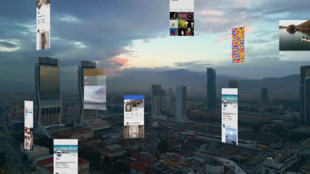 智能城市Iot互联网的东西信息通信技术的前瞻性 自动化管理智能数字技术Vpn网络安全电力可持续的元城市虚拟增强 — 图库视频影像