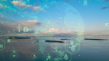 Gelecekteki çevresel koruma ve sürdürülebilir ESG modernizasyon gelişimi yenilenebilir kaynak teknolojisini kullanarak kirliliği ve karbon emisyonunu azaltmak. Yüksek kalite 4k görüntü