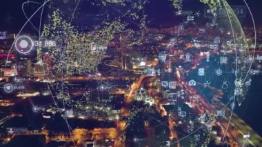 Akıllı şehir IOT interneti ICT dijital teknoloji fütüristik, otomasyon yönetimi akıllı dijital teknoloji VPN siber güvenlik enerjisi sürdürülebilir metaevren şehir sanal artırılmış. Yüksek