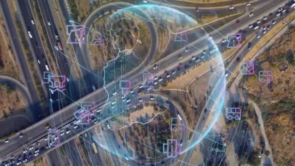 Ulaşım Teknoloji Konsepti Its Akıllı Taşıma Sistemleri Hizmet Olarak Hareket — Stok video
