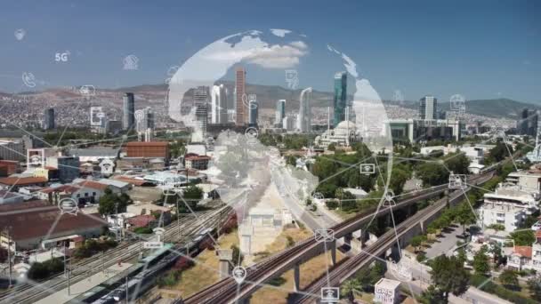 Infrastructures Sociales Technologies Communication Iot Transport Autonome Images Haute Qualité — Video