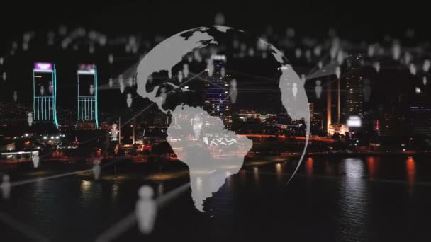 Modernes Stadtbild Und Kommunikationsnetzwerk Konzept Telekommunikation Iot Internet Der Dinge — Stockvideo