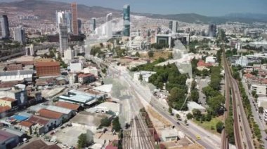 Akıllı şehir IOT interneti ICT dijital teknoloji fütüristik, otomasyon yönetimi akıllı dijital teknoloji VPN siber güvenlik enerjisi sürdürülebilir metaevren şehir sanal artırılmış. Yüksek