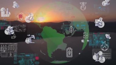 Gelecekteki çevresel koruma ve sürdürülebilir ESG modernizasyon gelişimi yenilenebilir kaynak teknolojisini kullanarak kirliliği ve karbon emisyonunu azaltmak. Yüksek kalite 4k görüntü