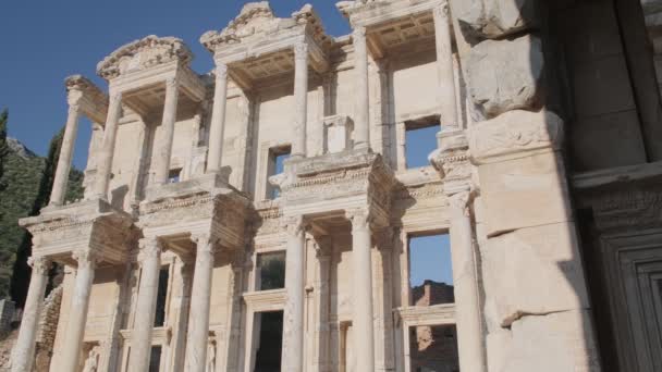 Celsus Library Ancient City Efesus Anatolia Selcuk Turkey Vysoce Kvalitní — Stock video