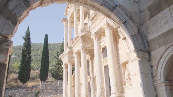 Antik Efes Teki Celsus Kütüphanesi Selcuk Taki Anadolu Yüksek Kalite — Stok video