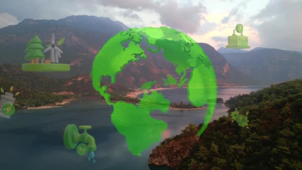 Gelecekteki Çevresel Koruma Sürdürülebilir Esg Modernizasyon Gelişimi Yenilenebilir Kaynak Teknolojisini — Stok video
