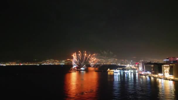 Πυροτεχνήματα Στην Πόλη Ιζμίρ Για Την 100Η Επέτειο Της Δημοκρατίας — Αρχείο Βίντεο