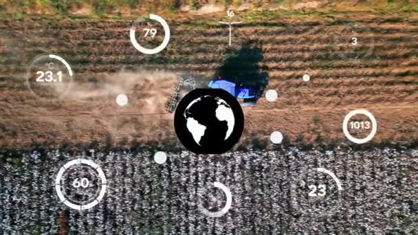 Концепция Сельскохозяйственных Технологий Мбаппе Экологические Технологии Цели Устойчивого Развития Высококачественные — стоковое видео