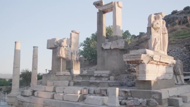 Edifícios Cidade Antiga Éfeso Edifícios Antigos Lugares Históricos Imagens Alta — Vídeo de Stock