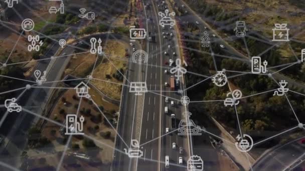 Vervoers Technologieconcept Intelligente Vervoerssystemen Mobiliteit Als Dienst Hoge Kwaliteit Beeldmateriaal — Stockvideo