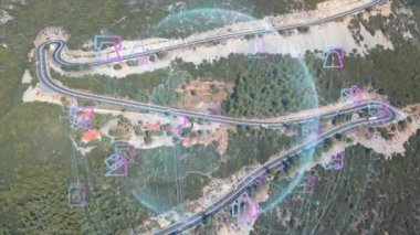 Modern ulaşım ve iletişim ağı kavramı. Yüksek kalite 4k görüntü