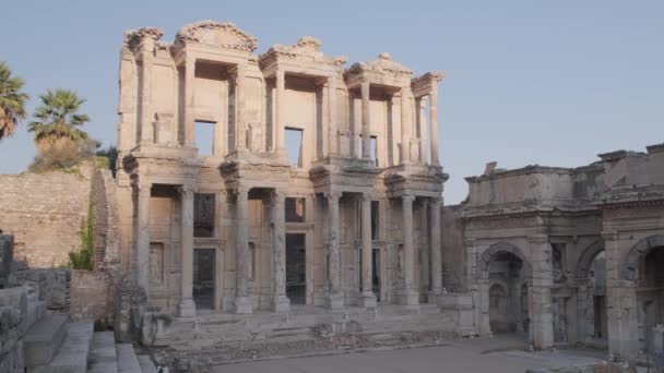 Biblioteca Celsus Cidade Antiga Éfeso Anatólia Selcuk Turquia Imagens Alta Videoclipe