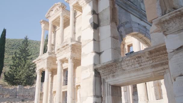 Biblioteca Celsus Cidade Antiga Éfeso Anatólia Selcuk Turquia Imagens Alta — Vídeo de Stock