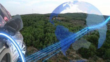 Elektrikli araba şarjı, şarj teknolojisi, temiz enerji dolum teknolojisi. Yüksek kalite 4k görüntü