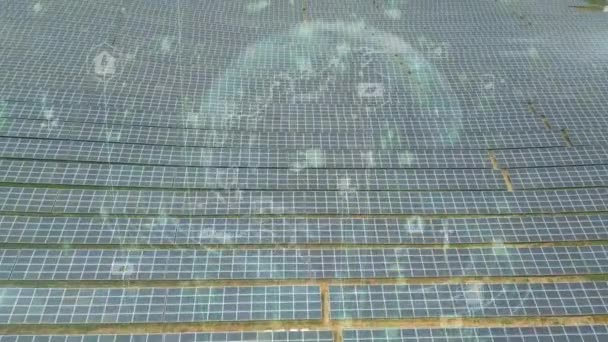 Eco Power Earth Solární Elektrárna Letecké Zobrazení Obnovitelná Energie Zelená Stock Video