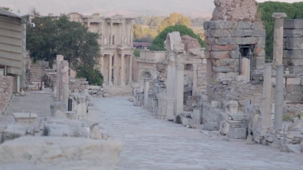Épületek Ephesus Ősi Városában Ősi Épületek Történelmi Helyek Kiváló Minőségű Jogdíjmentes Stock Felvétel