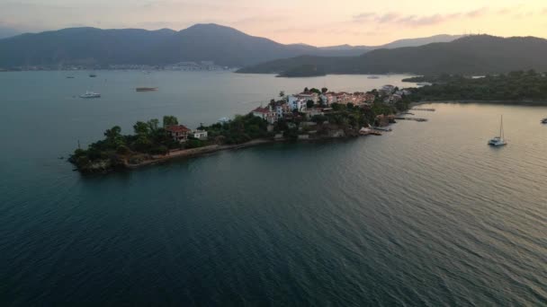 Fethiye Turkey Calis Beach Aerial View Filmati Alta Qualità — Video Stock