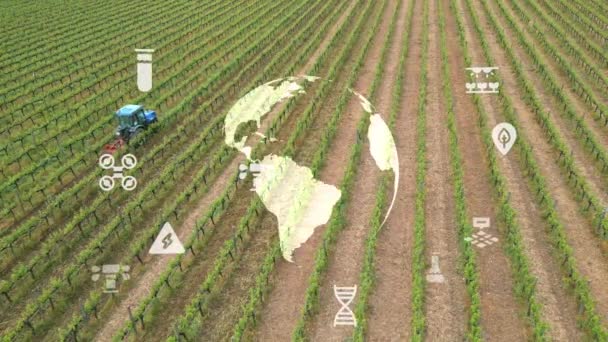 Smart Digital Agriculture Technology Futuristic Sensor Data Collection Management Artificial Séquence Vidéo
