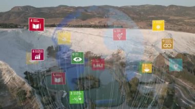 Sürdürülebilir Gelişme İklim Eylemi i Hareketi Grafik Animasyonu 17 Küresel Amaçlar Kavramı. 4k