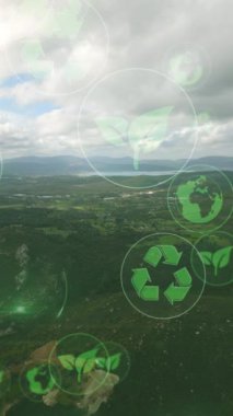 Sürdürülebilir toplum konsepti. Çevre teknolojisi. Sürdürülebilir kalkınma hedefleri. SDG 'ler. Yüksek kalite 4k görüntü